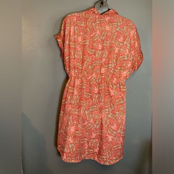 MPH coral paisley button up dress - Picture 7 of 8